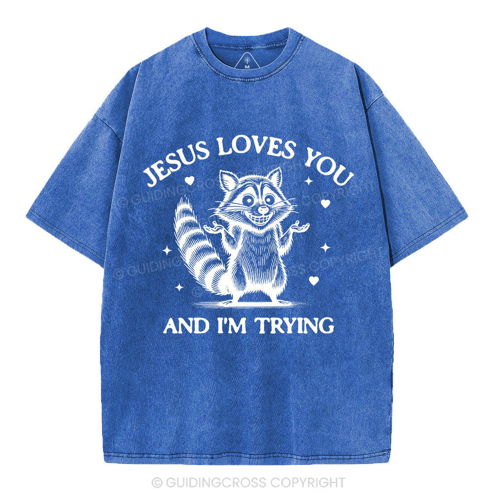 Jesus Loves You Christian Washed T-Shirt