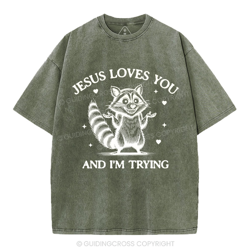 Jesus Loves You Christian Washed T-Shirt