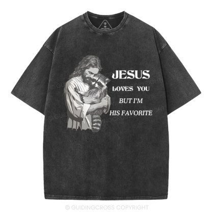 Jesus Loves You Christian Washed T-Shirt