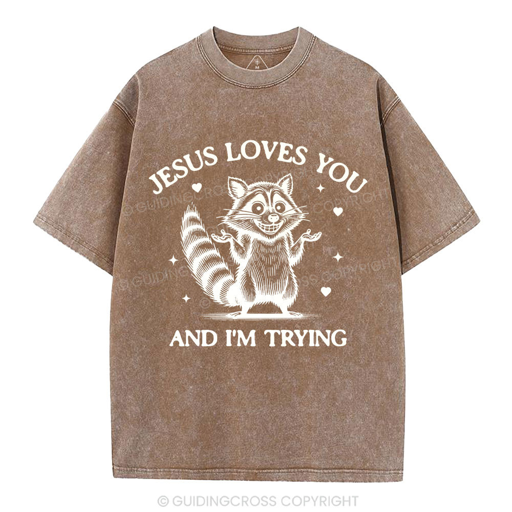 Jesus Loves You Christian Washed T-Shirt