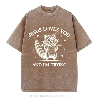 Jesus Loves You Christian Washed T-Shirt