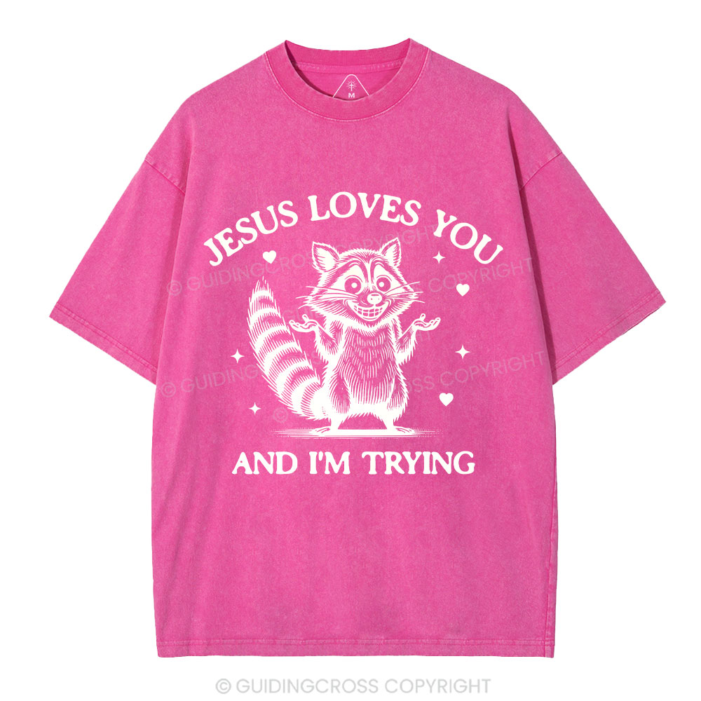 Jesus Loves You Christian Washed T-Shirt