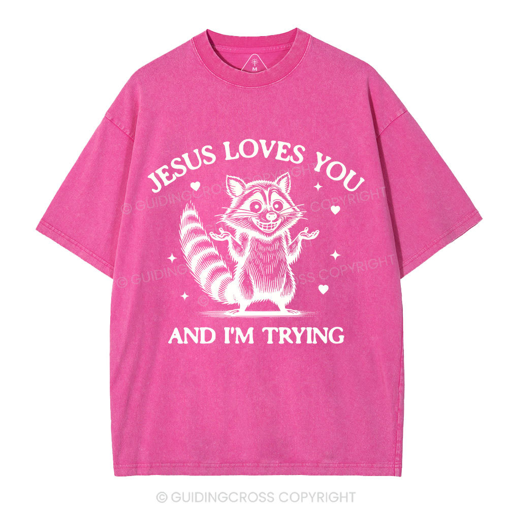 Jesus Loves You Christian Washed T-Shirt