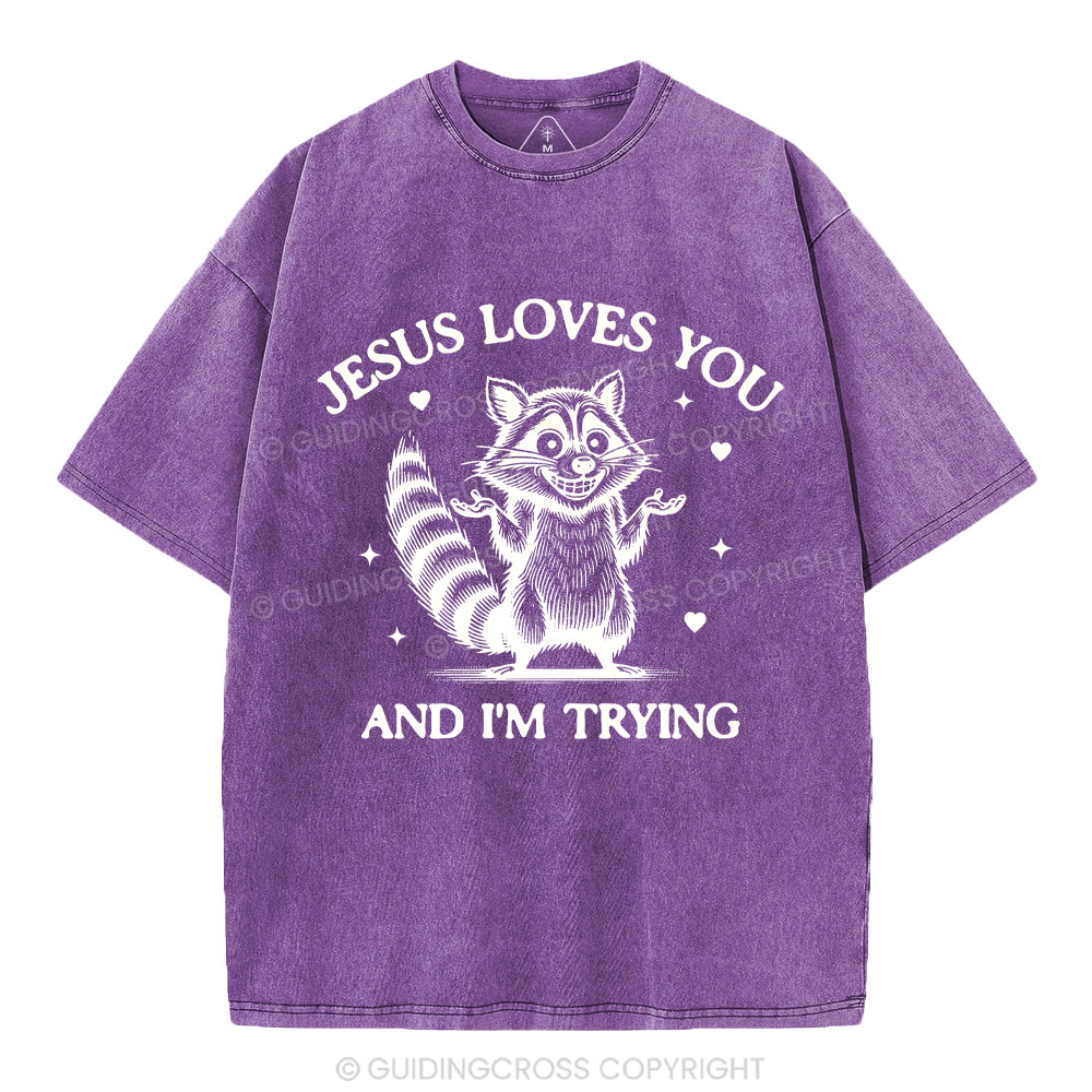 Jesus Loves You Christian Washed T-Shirt