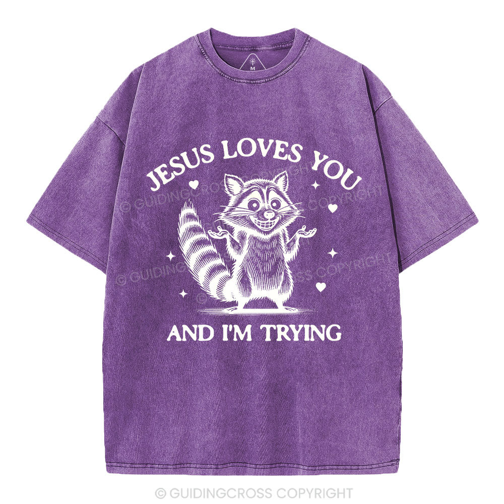 Jesus Loves You Christian Washed T-Shirt
