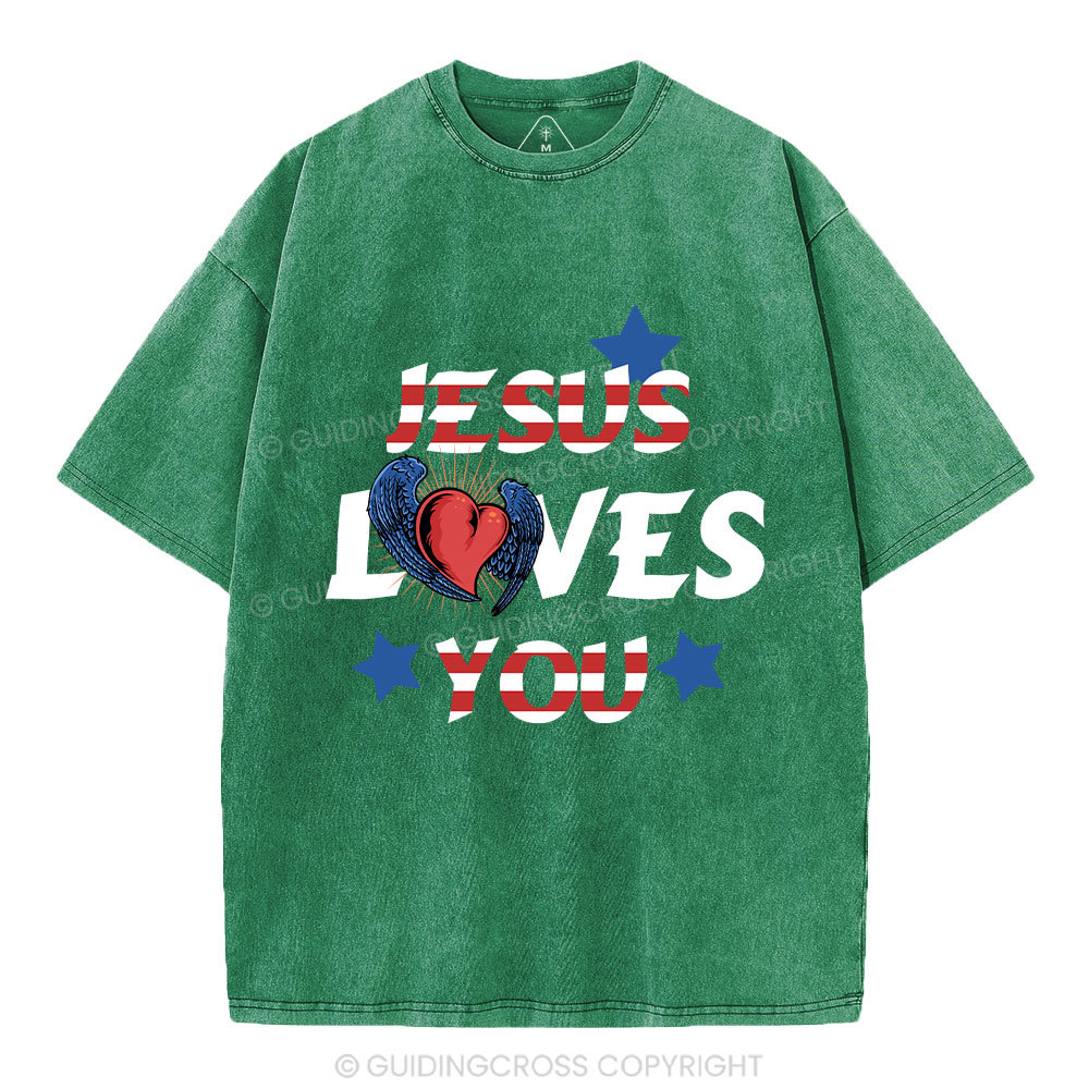 Jesus Loves You Christian Washed T-Shirt