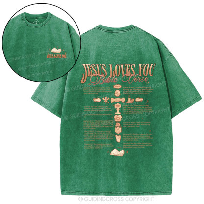 Jesus Loves You Christian Washed T-Shirt