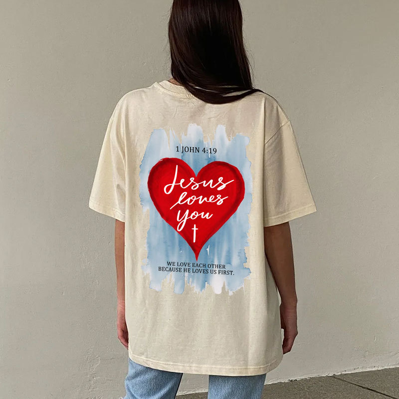 Jesus Loves You Christian Washed T-Shirt