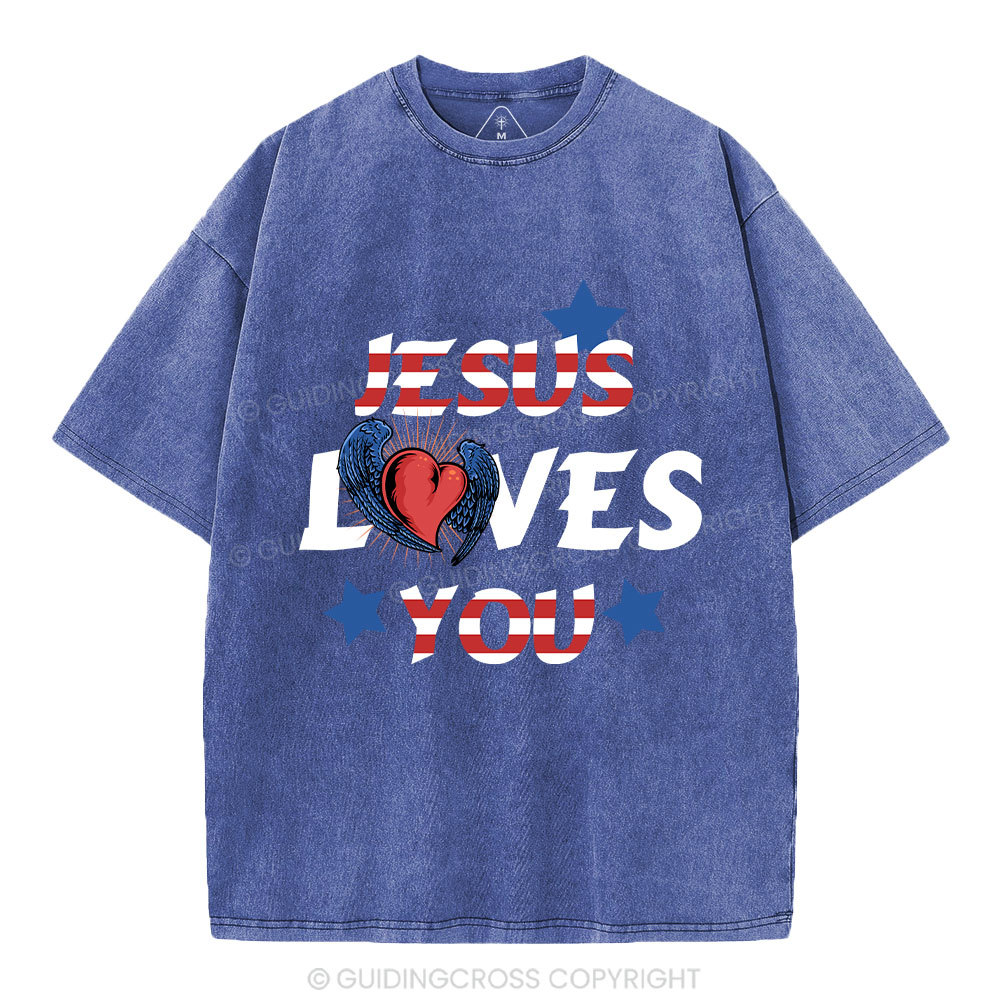 Jesus Loves You Christian Washed T-Shirt