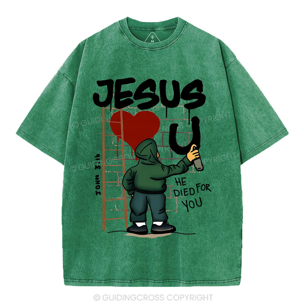 Jesus Loves You Christian Washed T-Shirt