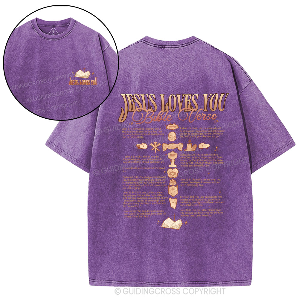 Jesus Loves You Christian Washed T-Shirt