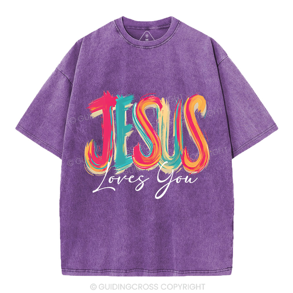 Jesus Loves You Christian Washed T-Shirt
