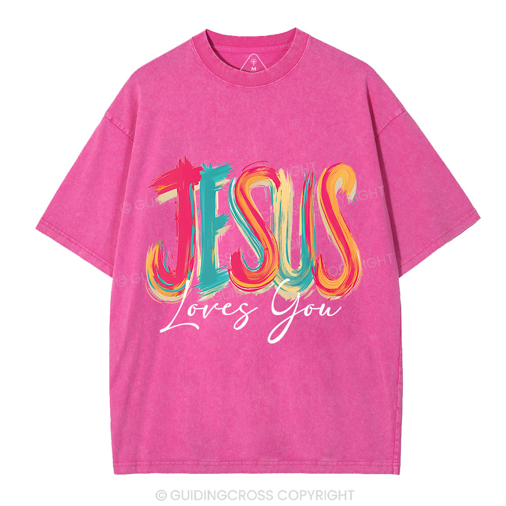 Jesus Loves You Christian Washed T-Shirt