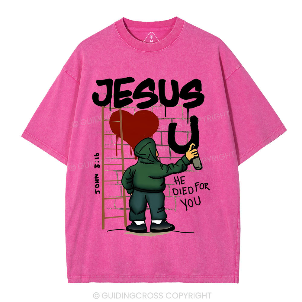 Jesus Loves You Christian Washed T-Shirt