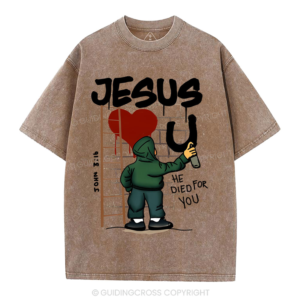 Jesus Loves You Christian Washed T-Shirt
