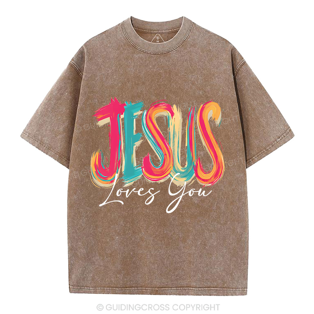 Jesus Loves You Christian Washed T-Shirt