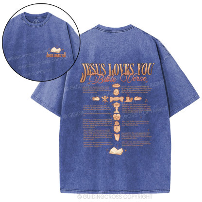 Jesus Loves You Christian Washed T-Shirt