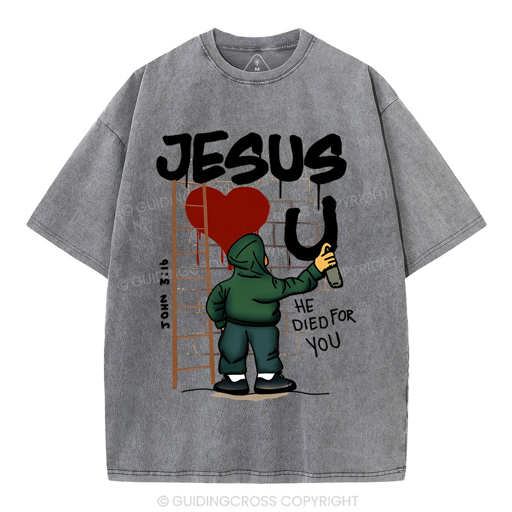Jesus Loves You Christian Washed T-Shirt