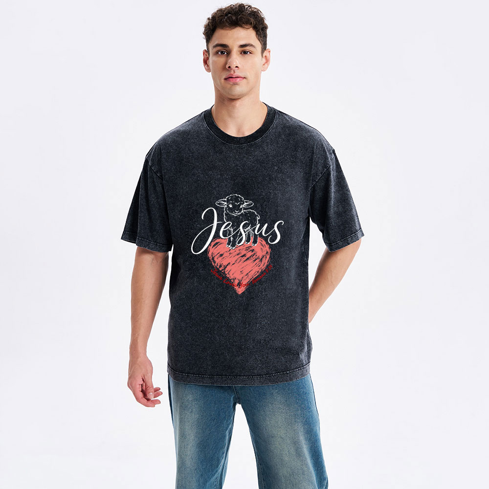 Jesus Loves You Christian Washed T-Shirt