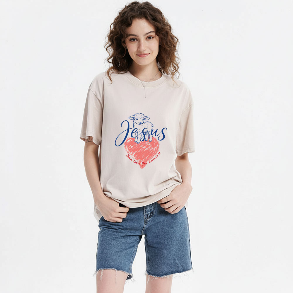 Jesus Loves You Christian Washed T-Shirt