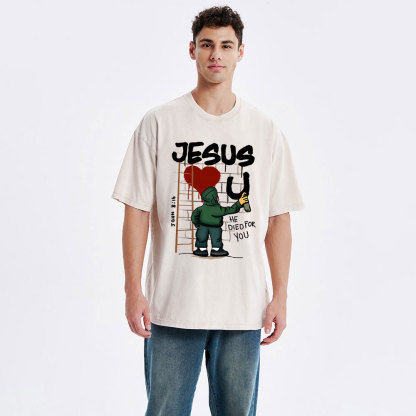 Jesus Loves You Christian Washed T-Shirt