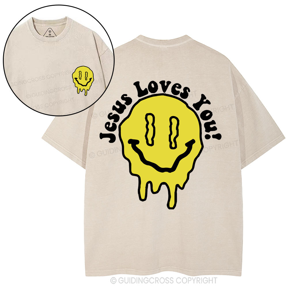 Jesus Loves You Christian Washed T-Shirt