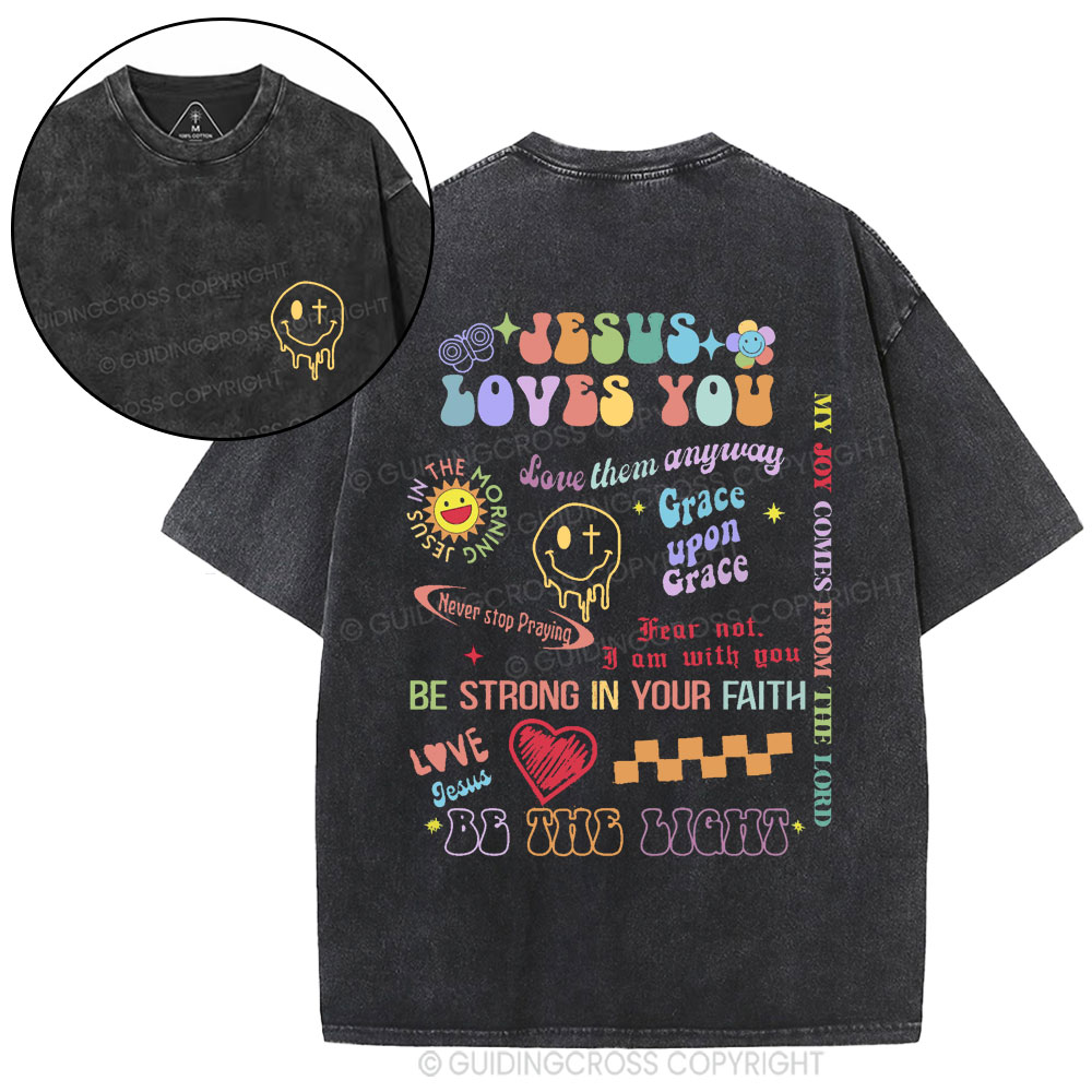 Jesus Loves You Christian Washed T-Shirt