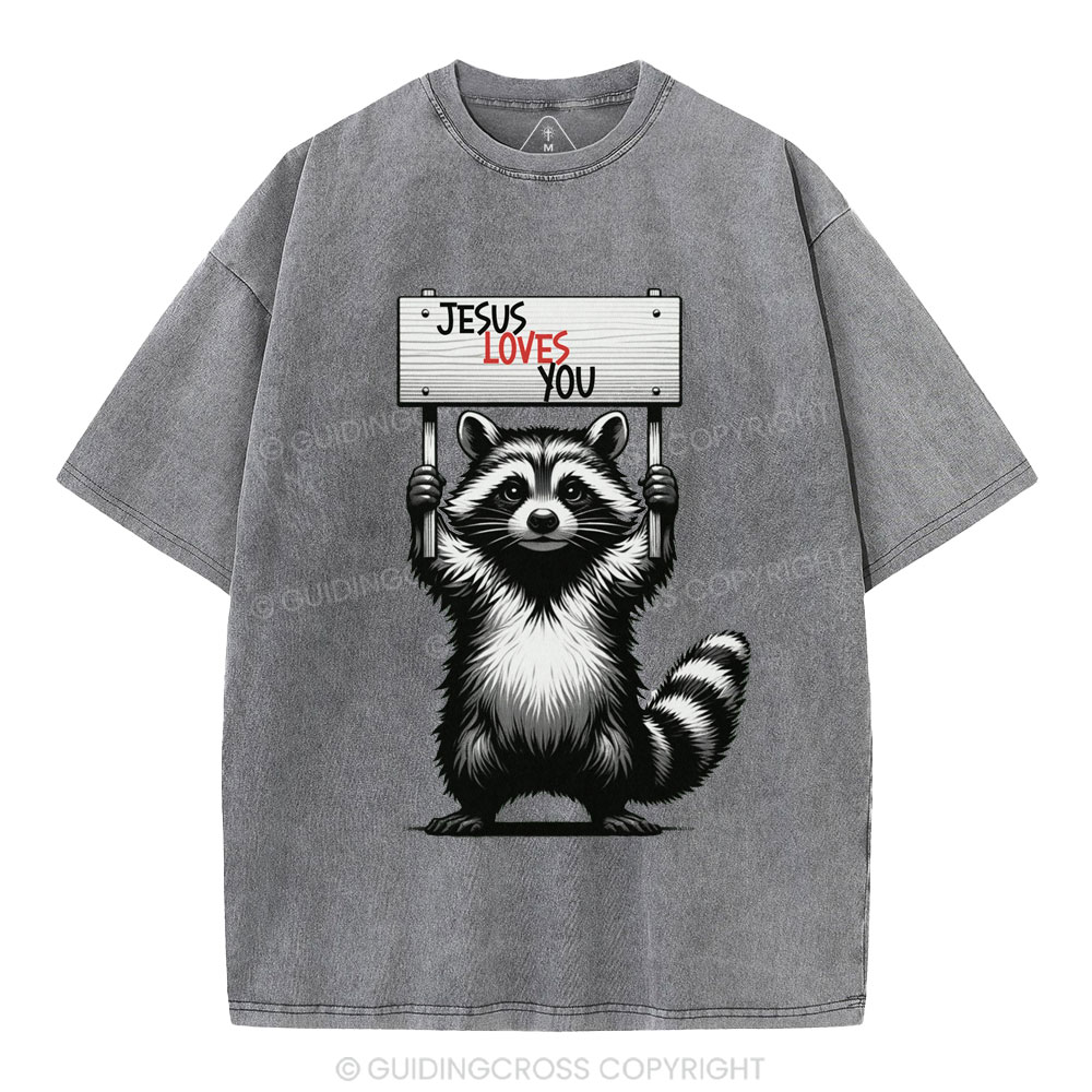 Jesus Loves You Christian Washed T-Shirt