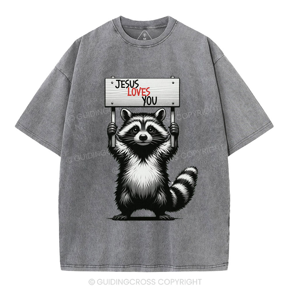 Jesus Loves You Christian Washed T-Shirt