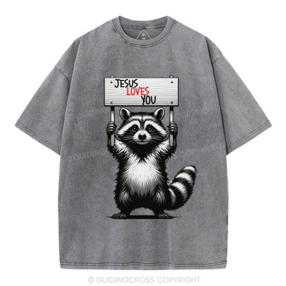 Jesus Loves You Christian Washed T-Shirt