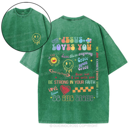 Jesus Loves You Christian Washed T-Shirt