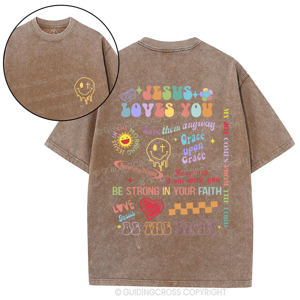Jesus Loves You Christian Washed T-Shirt