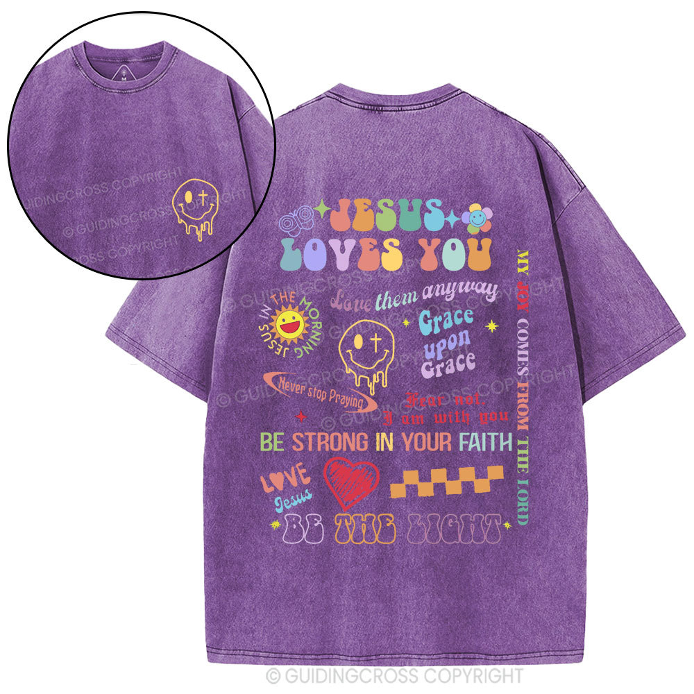 Jesus Loves You Christian Washed T-Shirt