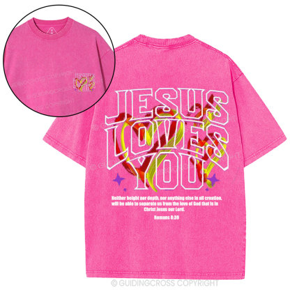 Jesus Loves You Christian Washed T-Shirt