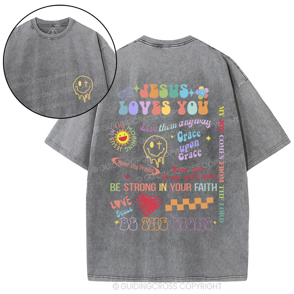 Jesus Loves You Christian Washed T-Shirt