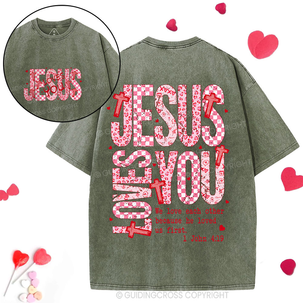 Jesus Loves You Christian Washed T-Shrit