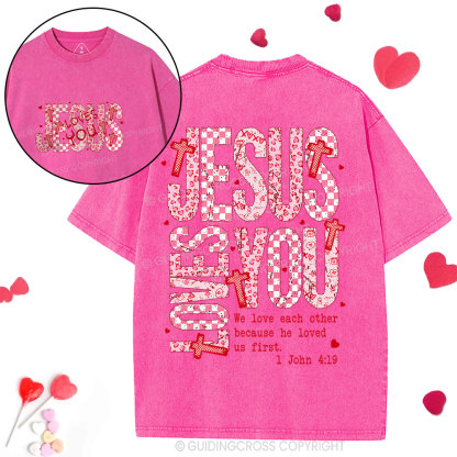Jesus Loves You Christian Washed T-Shrit