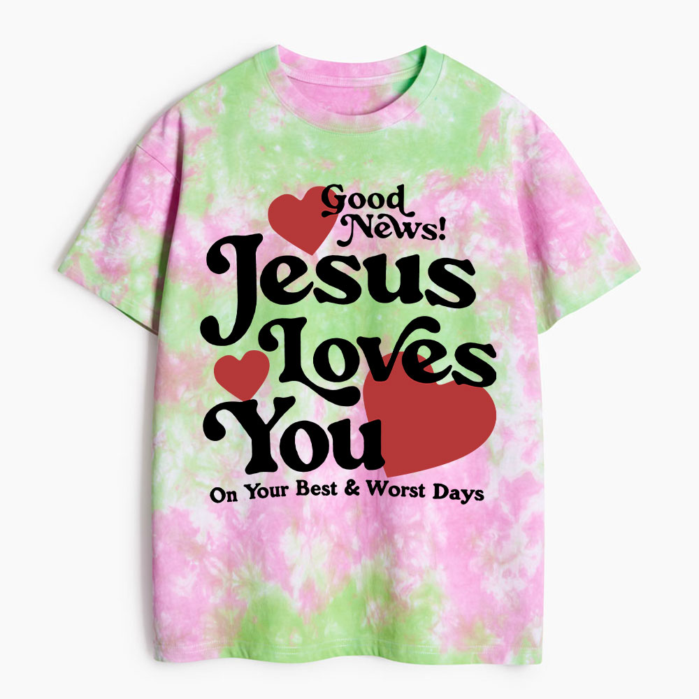 Jesus Loves You Heavy Cotton Tie Dye T-Shirt