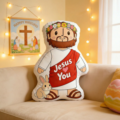 Jesus Loves You Irregular Short Plush Pillow