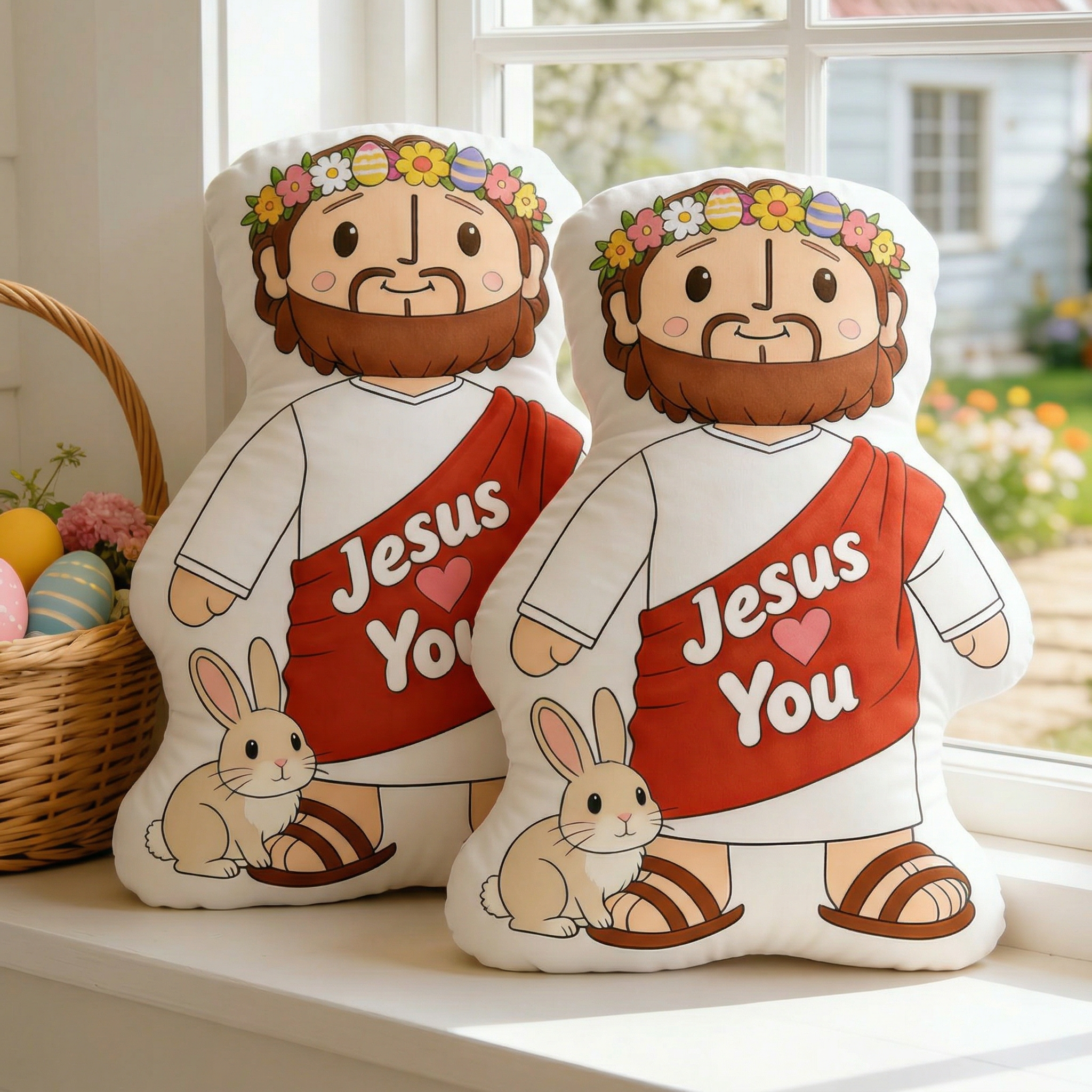 Jesus Loves You Irregular Short Plush Pillow
