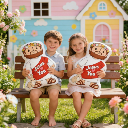 Jesus Loves You Irregular Short Plush Pillow