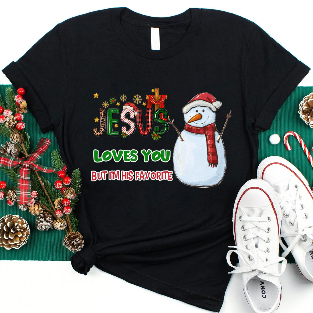 Jesus Loves You Snowman Chraistian T-Shirt