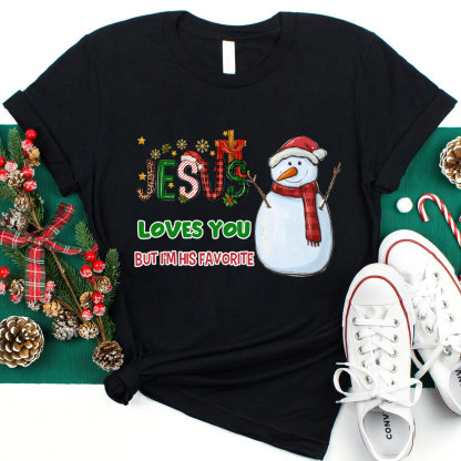 Jesus Loves You Snowman Chraistian T-Shirt