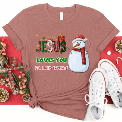 Jesus Loves You Snowman Chraistian T-Shirt