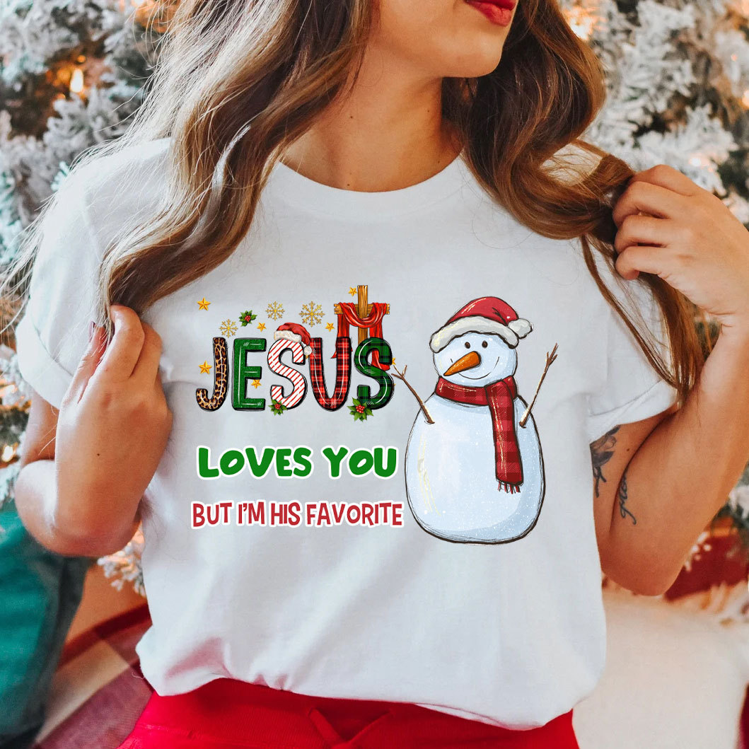 Jesus Loves You Snowman Chraistian T-Shirt