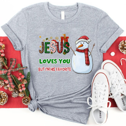 Jesus Loves You Snowman Chraistian T-Shirt