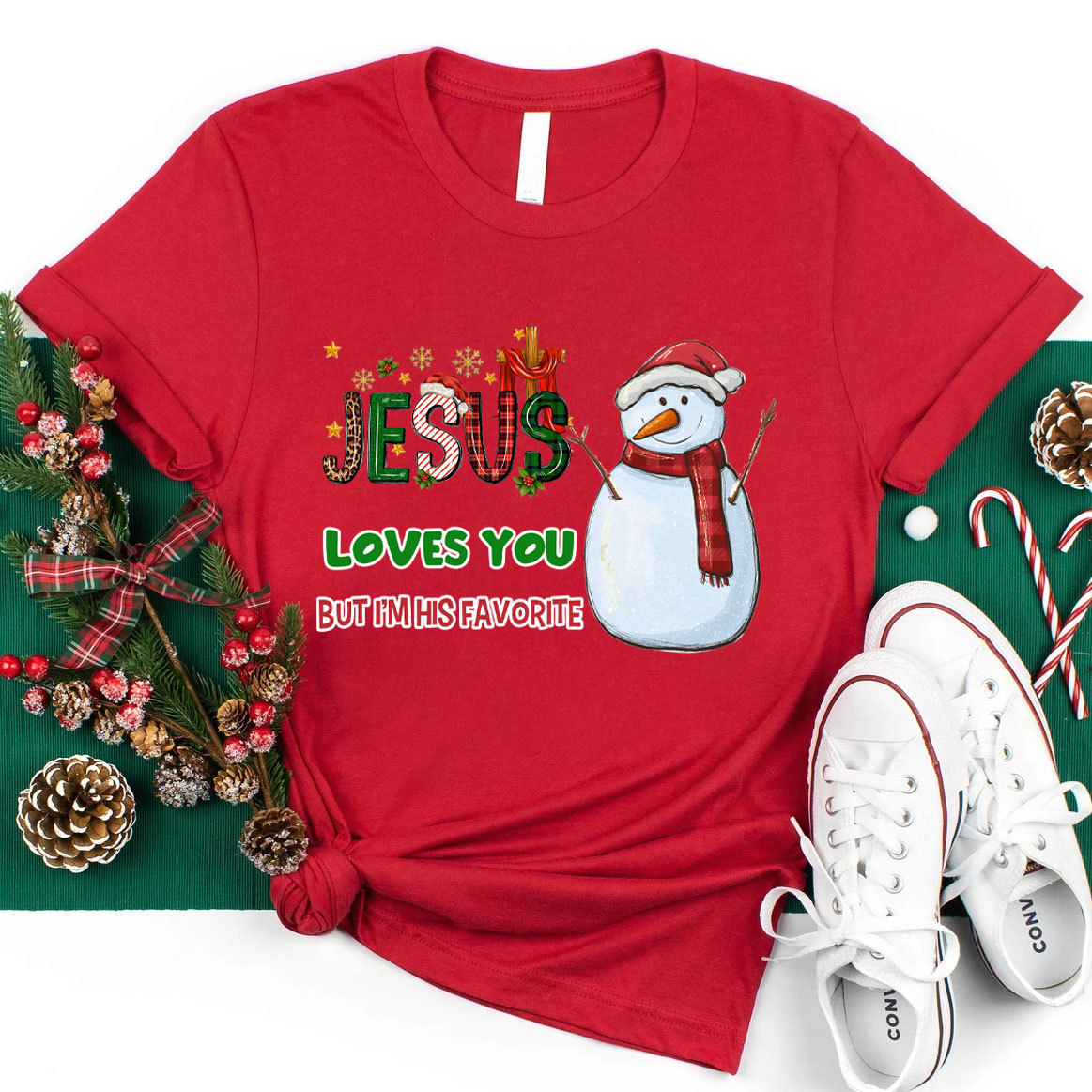 Jesus Loves You Snowman Chraistian T-Shirt