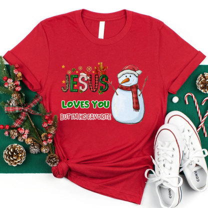 Jesus Loves You Snowman Chraistian T-Shirt