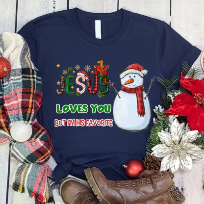 Jesus Loves You Snowman Chraistian T-Shirt