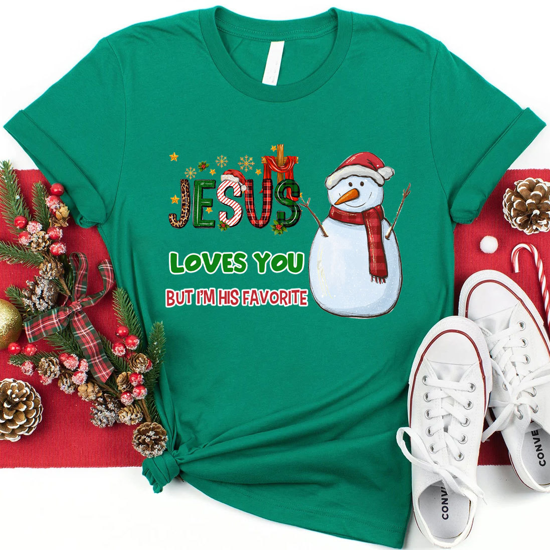 Jesus Loves You Snowman Chraistian T-Shirt